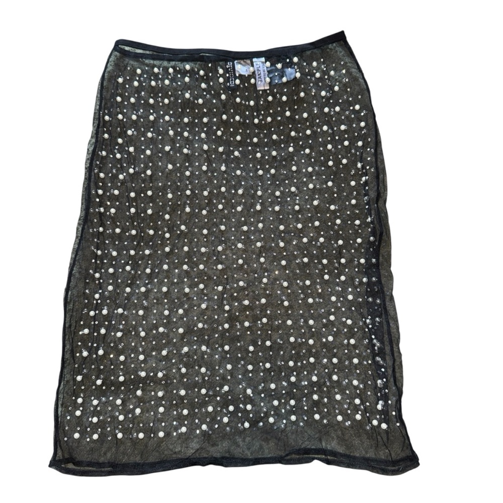 Embellished Black Lace skirt Size S